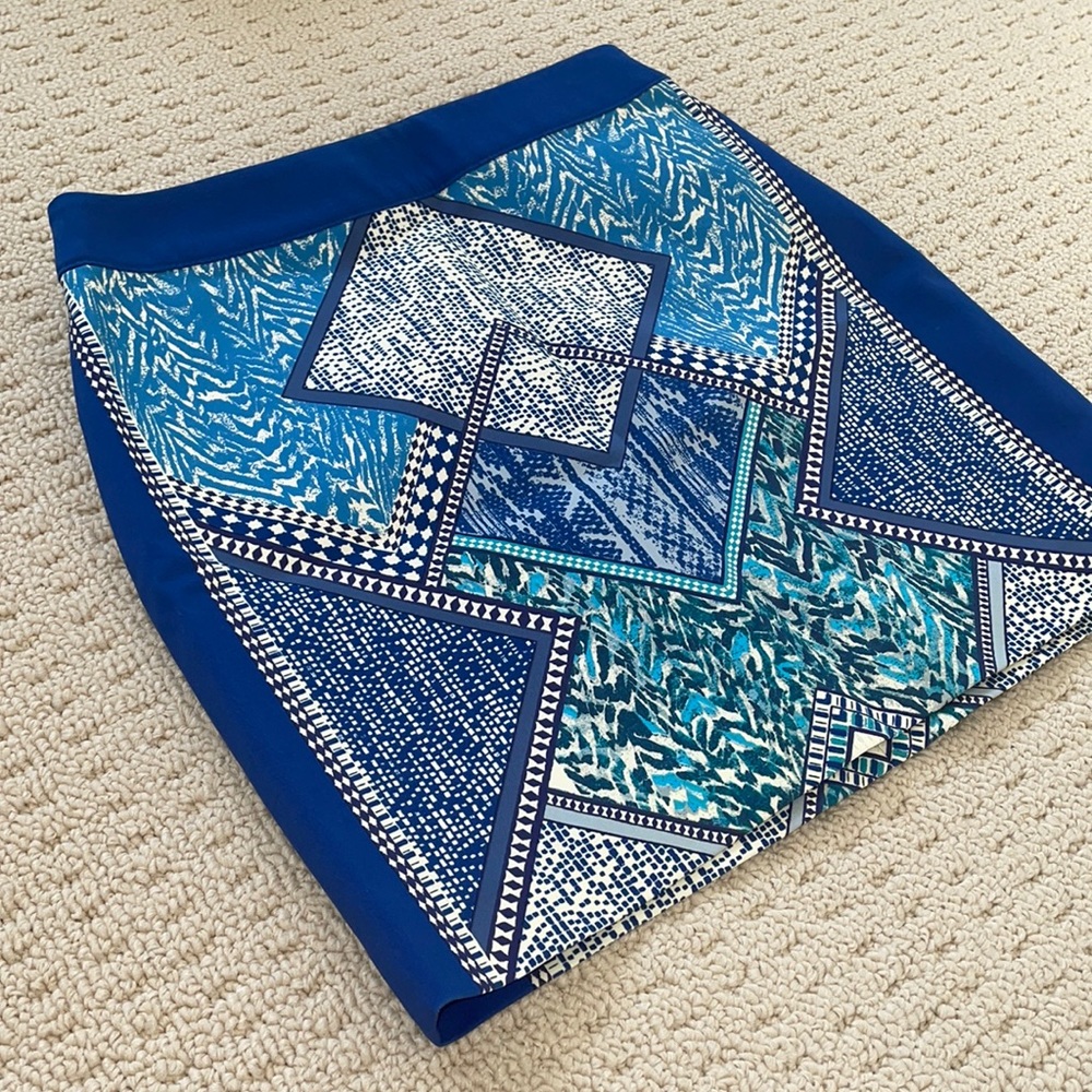 H&M Blue Print Skirt NWOT